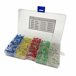 1000PCS 5 Colors X 200PCS 3MM LED Light Emitting Diode Round Assorted Color White red yellow green blue Kit Box F3MM-1000PCS