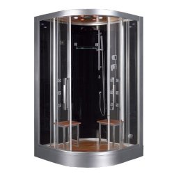 ARIEL Platinum DZ962F8-BLK Steam Shower & Sauna - 47.2 X 47.2 Bow Front - 2 Person