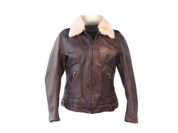 Old School Mens Aviator Buffed Brown Leather Jacket