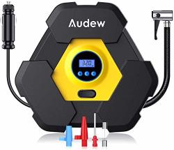 Audew Portable Air Compressor Tire Inflator With Gauge Auto Digital Air Pump For Car Tires With Extra LED Light Dc 12V 150 Psi Tire