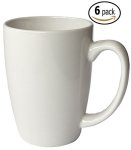 14 Ounce 6-Pack, Yellow ITI Ceramic Bistro Hilo Coffee Mugs with Pan Scraper