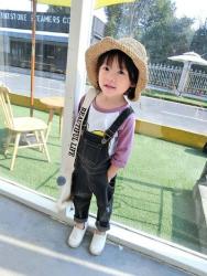 Budingxiong Big Pocket Ripped Jeans For Kids - Black 5T