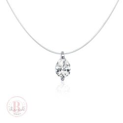 Solitaire Round Floating Necklace - Bc Jewels