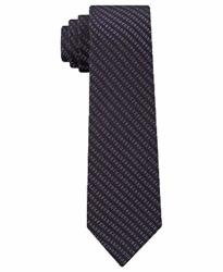 Calvin Klein Men's Logo-stripe Skinny Tie Black One Size