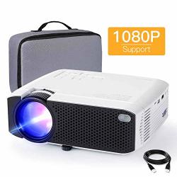 MINI Projector Apeman 4000L Brightness 180 Display Projector Carry Case Included Support 1080P 45 000 Hours LED Life Compatible With Tv Stick Tv Box