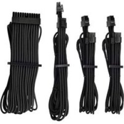 Premium Individually Sleeved Psu Cable Starter Kit Black
