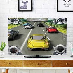 Auraisehome Television Protector Car Racing Video Game Inspired Illustration Need For Speed Road Competition Motor Sports Television Protector W35 X H