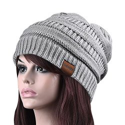 women's cable knit beanie hat