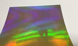 Holographic Oil Slick Rainbow Sign Vinyl Self-adhesive 12 Inch X 10 Ft Gold