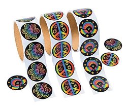 FX 3 Rolls Of Rainbow Stickers 300 Stickers