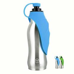 Dog Water Bottle Stainless Steel Dog Water Dispenser Dog Water Bottle For Walking Travel Dog Water Bottle Easy To USE-22OZ