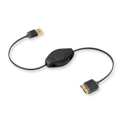 Retrak Retractable Samsung Galaxy Tablet USB Cable Black Etcablegt