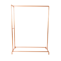 Copper Free Standing Clothing Rail With Side Rail
