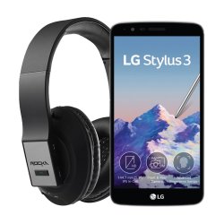LG Stylus 3 Smartphone + Rocka Epic Over Ear Headset Bundle