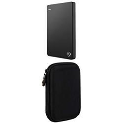 Seagate Backup Plus Slim 1TB Portable External Hard Drive USB 3.0 Black STDR1000100 + Amazonbasics External Hard Drive Case