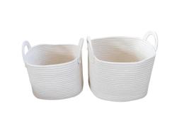 Storage Baskets Set Of 2 White