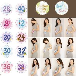 Aniwon 14 Sheets Belly Sticker Month Sticker Number Weekly Pregnancy Sticker Photo Sticker