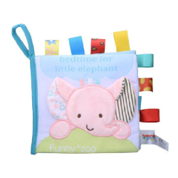 Soft Baby Label Cloth Book - Bedtime For Little Elephant