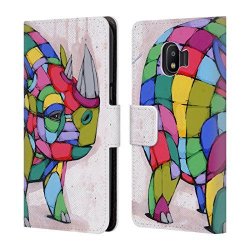 Official Ric Stultz Born Colourful Animals 2 Leather Book Wallet Case Cover For Samsung Galaxy J2 Pro 2018