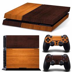 Sololife Brown Wood PS4 Whole Body Vinyl Skin Sticker For Playstation 4 System Console And Controllers