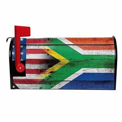 Tuhuo Large Mailbox Covers Flag Of South Africa Rustic Usa Magnetic Double Side Wraps Post Decorative Letter Box For Garden School Office Outdoor Patio