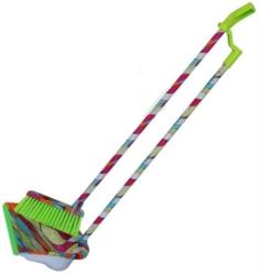 Long Broom And Stand Up Dustpan Set Rainbow Paisley Design Packaging Out Of Box Failure Warranty