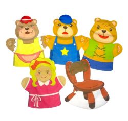 Story Telling: Goldilocks & The Three Bears Hand Puppet Set - 5 Piece