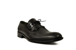 Calvano One Tone Leather Semi Formal Lace Ups Shoes in Black