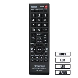 Luckystar Universal Replacement Lost Remote Control TS-12+AL For Almost All Toshiba Tv Smart Tv CT-90329 CT-8037 CT-90326 CT-90302 CT-90275 CT-90 CT-90366 CT-90325