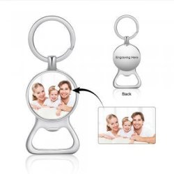 CAS102069 - Personalized Bottle Opener Photo Keyring Stainless Steel