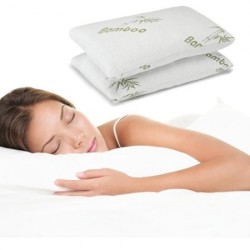 Health Bamboo Memory Foam Pillows Set Of 2
