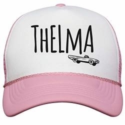Customized Girl Thelma & Louise Hats: Snapback Trucker Hat White pink