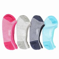 Ladies Loafer Socks - Quad Pack - Multi Colours