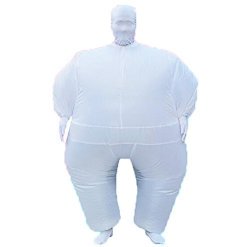 Inflatable Yujuan Full Body Costumes Suit Blow Up Party Cosplay Coregonus Fat Skin Jumpsuit White