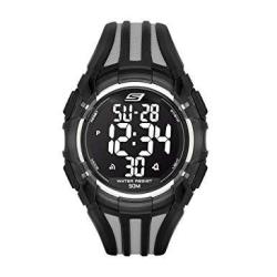 Skechers Men's El Porto Digital Plastic And Polyurethane Chronograph Watch Color Black Grey Model: SR1006