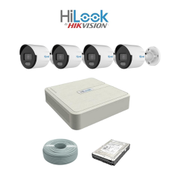 Hilook By Hikvision 4CH Ip Colorvu Kit - 4CH Nvr - 4 X 2MP Ip Colorvu Cameras 30M Night Vision 1TB Hdd 100M Cable