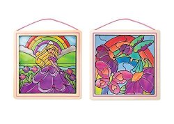 Melissa & Doug Stained Glass Made Easy Activity Kits Set - Rainbow Garden And Princess