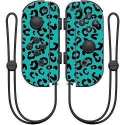Mightyskins Skin Compatible With Nintendo Joy-con Controller Wrap Cover Sticker Skins Teal Leopard
