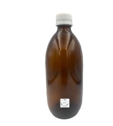 Empty Amber Glass Bottle +tamperproof Screw CAP-WHITE-48 Pack