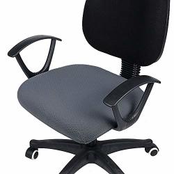 smiry Stretch Jacquard Office Computer Chair Seat Covers, Removable  Washable Anti-dust Desk Chair Seat Cushion Protectors - Black