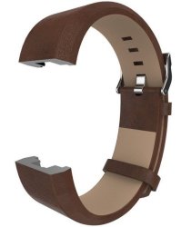 Fitbit Charge 2 Leather Band - Adjustable Replacement Strap - Dark Brown