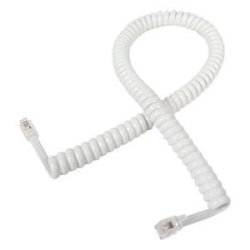 Telephone Handset Curly Cord White