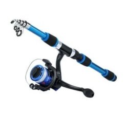 Camping Portable Carbon Fibre Telescopic 1.8M Fishing Rod With Reel 1.8M - Blue