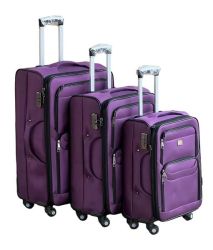 Fabric 3 Piece Luggage- Double Zip Suitcase