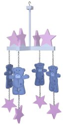 Wooden Tatty Teddy Ceiling Mobile Pink