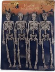 Miniature Hanging Halloween Skeletons 4 Pack