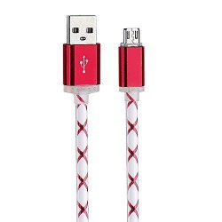 ??byedog?charger Cable Charging Cord For Samsung Galaxy S7 Edge LED Light Micro USB Rose Gold