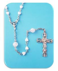 Mother Of Pearl Heart Rosary - Limited Edition