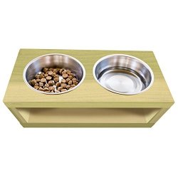 Tfkitchen Unfinished Solid Poplar Wood Elevated Dog And Cat Pet