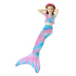3 Piece Kids Candied Colours Mermaid Bikini GB69 - 150